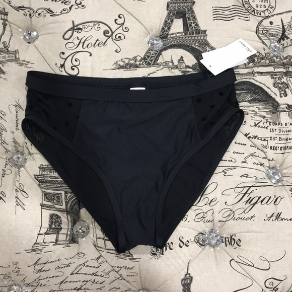 Ella Moss Polka Dot Mesh High Waist Bikini Bottoms - Picture 4 of 8